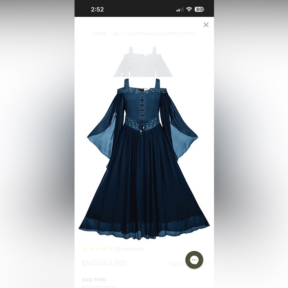 NWT HolyClothing 2x Majolica Blue Acacia Maxi Dress - Picture 3 of 14